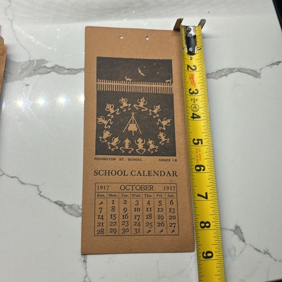 Antique 107 Year Old School Calendar Page Redington St. - Picture 5 of 6